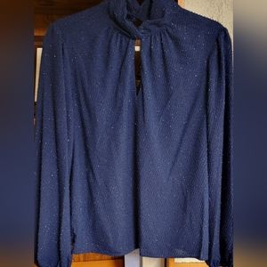 NWT Nine West Twist Navy Top